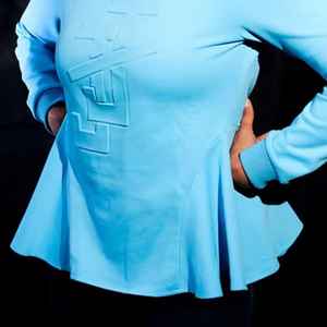 Sudadera con capucha de mujer Jack and Jill con relieve, estilo peplum, manga larga, informal, elegante, con cintura ajustada, top de moda - Product Image 6