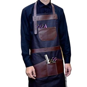 Personalized Barber <b>Leather</b> <b>Apron</b> with 4 Pockets-Woven Workwear for Daily Use-Perfect Gift for Barbers - Product Image 1