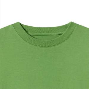 T-shirt en toile vert unisexe surdimensionné à col rond et manches courtes, uni, écologique, respirant, style hip-hop pour hommes et femmes - Product Image 5