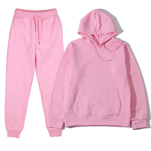 Ensemble de survêtement marron à capuche pour hommes, manches longues, couleur unie, tenue décontractée d'automne avec pantalon à cordon de serrage et poche avant - Product Image 1