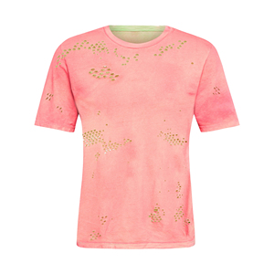 เสื้อผ้าคุณภาพสูง น้ำหนักเบา ผ้าฝ้าย 100% สไตล์วินเทจ ล้างสีแบบแอซิด ดีไซน์ขาดๆ นุ่มสบาย ทรงหลวม สวมใส่สบายๆ แบบลำลอง - Product Image 4