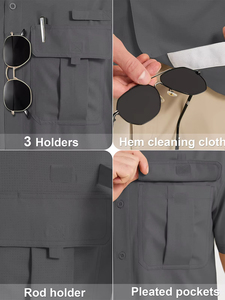 เสื้อเชิ้ตตกปลาแขนสั้น ผ้าสัมผัสนุ่มพิเศษ ปกเสื้อพับได้ สกรีนโลโก้ตามสั่ง ออกแบบลายเฉพาะตัว - Product Image 4