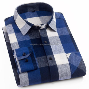 Vente en gros de chemise à carreaux en flanelle de marque de haute qualité pour hommes chemises habillées Slim Fit en pur coton doux et confortable pour hommes - Product Image 2