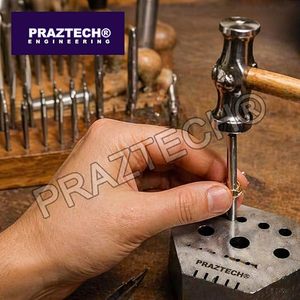 Bloc de banc de réparation hexagonal en acier trempé avec trous et fentes – Bloc de bijoutier pour le martelage, le perçage et la réparation de montres - Product Image 4