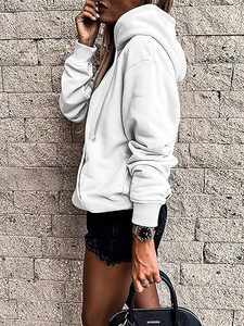 Sudaderas con capucha y cremallera personalizadas para mujer, de algodón, unisex, gruesas, cómodas y elegantes, fabricantes de ropa. - Product Image 5