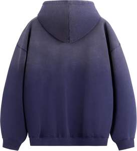 Sudadera con capucha extragrande de algodón grueso French Terry para hombre 2026, estilo vintage lavado, teñido 3D, efecto ácido, teñido liso, venta al por mayor - Product Image 4