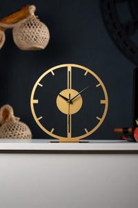 Classic Gold Metal Tabletop <b>Clock</b> Decorative <b>Clock</b> Perfect For Bedroom Side <b>Table</b> Decor And Shelf Decoration Piece From India - Product Image 1