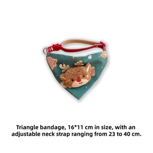 2026 <b>Christmas</b> New Style Pet Triangle Scarf <b>Collar</b> Cute Cat <b>Christmas</b> Decor <b>Dog</b> <b>Collar</b> Red Deer Washable Pet Scarf For Small - Product Image 1
