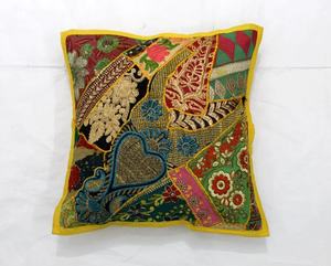 Patchwork Vintage funda de cojín Khambadiya hecho a mano algodón bordado bohemio decoración del hogar cojín - Product Image 1