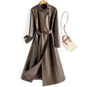 Premium Quality Real <b>Leather</b> Jackets For Women's Customize Cowhide <b>Leather</b> <b>Coat</b> Trendy Wholesale Sheepskin Long <b>Coats</b> - Product Image 5