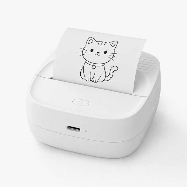 2 Inch Sticker Mini Printer 58mm Inkless  Portable Small Photo Printer From Phone for Study Notes