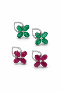 Pendientes de Esmeralda y Diamante en Plata de Ley 92.5 KLST-30197 - Product Image 6