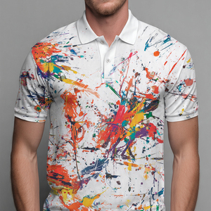 Chemise Homme à Manches Courtes en Tricot Imprimé par Transfert Thermique, Col Rabattu, Grande Taille, Respirante, Écologique, Légère, Boutonnée - Product Image 3