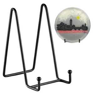 Black Iron Plate Display Stand Metal Easel <b>Holder</b> for Pictures Decorative Plates Photo Frames <b>Tablet</b> Books Home Storage Rack - Product Image 1