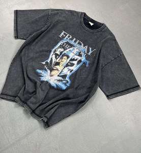 เสื้อผ้าสตรีทแวร์คุณภาพสูง ผ้าฝ้าย 100% พิมพ์ลายด้วยความร้อน น้ำหนักเบา 280 กรัม ทรงปกติ ซักย้อมแบบแอซิดวอช ตัดเย็บแบบครอป ป้องกันรอยยับ - Product Image 4