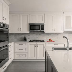Gabinetes de Cocina Modernos de Lujo BALOM, Estilo Shaker Blancos, Gabinetes de Cocina Modulares de Madera Sólida Personalizados, RTA, Contrachapado, Estilo Americano - Product Image 2
