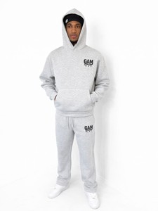 Ensemble de survêtement classique pour homme en molleton noir, style uni, épais, avec sweat à capuche zippé ou à enfiler et short de survêtement - Product Image 5