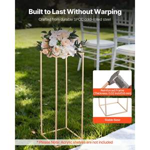 10 pièces, support à fleurs en colonne dorée de 31,5 pouces, rectangulaire, cubique, présentoir floral, décoration de mariage, centre de table de mariage, décorations de table - Product Image 3