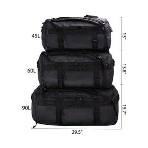 Bolsa de Lona y Cuero Grande de Moda, Resistente al Agua, Negra, para Gimnasio, Tenis, Viajes, Personalizable - Product Image 2