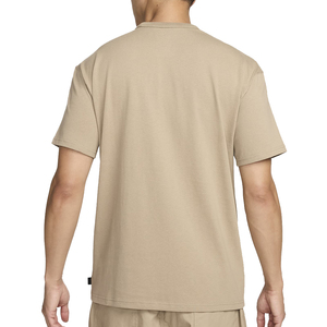 Men's Khaki Cotton T-Shirt O-Neck Short Sleeve Regular Fit Solid Color Casual Jersey Knit Blank Design - Product Image 2