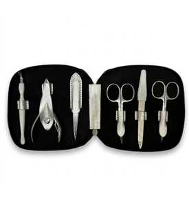 AQDAS INDUSTRIES Professional Durable <b>Manicure</b> Pedicure <b>Kit</b> 6-Piece Stainless Steel Right-Handed Scissors Nipper Tweezers - Product Image 5