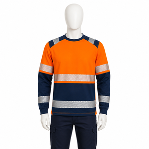 T-shirt de sécurité réfléchissant haute visibilité à manches longues, vêtements de travail haute visibilité, vêtements de protection pour la construction industrielle, chemise de travail pour hommes - Product Image 3