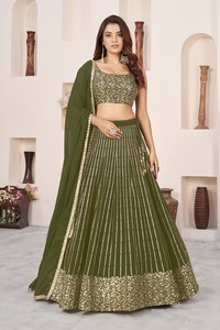Burgundy <b>Sequin</b> A-Line Crop <b>Top</b> Maxi Lehenga Choli Embroidered Organza Dupatta Evening Dress Reception Wedding Outfit - Product Image 3