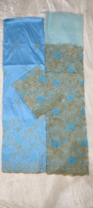 Dernière collection de tissus George Wrapper nigérians en soie taffetas avec motif floral, antistatiques et respirants, pour vêtements de mariage - Product Image 5