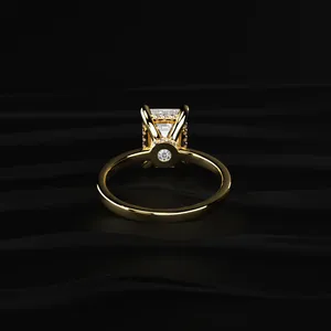 Bague solitaire émeraude 2 carats avec double halo de diamants cachés, look royal spécial pour femmes, clarté VVS-VS IGI - Product Image 3