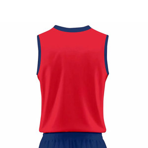 Unisex Red Sleeveless <b>Volleyball</b> Jersey <b>Set</b> Navy Shorts Moisture Wicking Sublimated 100% Polyester Breathable Mesh Athletic Wear - Product Image 5