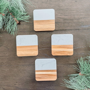 Modern Natural <b>Marble</b> <b>Coasters</b> Eco-Friendly and Durable Washable Stone for Coffee - Product Image 4