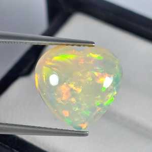 Ópalo natural en forma de corazón 3D multicolor, piedra preciosa suelta, ópalo de fuego para la fabricación de joyas, proveedor mayorista - Product Image 4