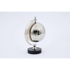 Decorative <b>Rotatable</b> <b>Globe</b> Stand Nickle Finish Metal Table Decor Small Large Size <b>Globe</b> With Base Gifts Sets - Product Image 6