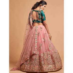 ผ้าตาข่ายปักลายสีพีชสวยงามชุดเจ้าสาวสำหรับโอกาสพิเศษ - Product Image 3