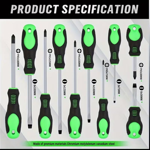 ชุดไขควงแม่เหล็กหัวเห็ดและหัวแบนแบบกำหนดเองได้ พร้อมด้ามจับยางกันลื่น ที่ทำให้แม่เหล็กเป็นและหายไปได้ - Product Image 2