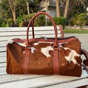 Sac de voyage en cuir à poils toutes saisons, facile à transporter, avec fermeture éclair, design unisexe portable et tendance - Product Image 6