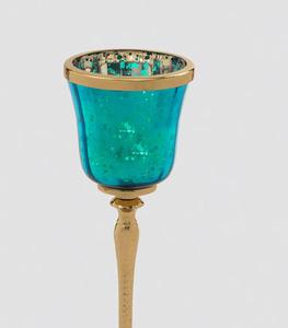 Decorative Iron Figurine <b>Candlestick</b> Holder with <b>Glass</b> Cup - Elegant Handmade Metal Handicrafts for Hotel & Living Room Decor - Product Image 2