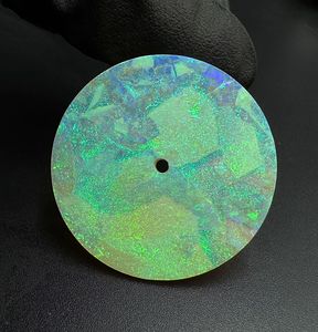 หน้าปัดนาฬิกาโอปอลสังเคราะห์ ขนาด 20 มม. ขัดเงาด้านเดียว หนา 0.7 มม. รูตรงกลาง 2 มม. - Product Image 4