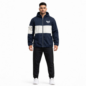 Veste imperméable rouge métallique personnalisée, légère, coupe-vent, avec capuche, pour activités de plein air, vestes pour hommes - Product Image 1