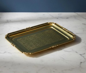 Plateau de service carré en laiton avec couvercle, fait main, durable, design moderne, décoration intérieure élégante, gravure personnalisée, logo personnalisé, mariage, Diwali - Product Image 5