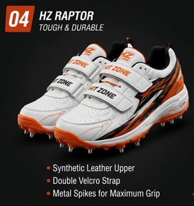 รองเท้าคริกเก็ต HIT ZONE รุ่น Advanced Metal Spike น้ำหนักเบา สำหรับมืออาชีพ ยึดเกาะพื้นได้ดีเยี่ยม เย็บสองชั้น - Product Image 1