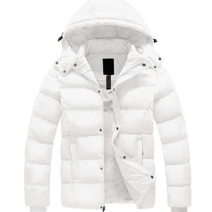 Chaqueta de invierno acolchada gruesa con capucha para hombre al por mayor, abrigo cortavientos acolchado de poliéster y nailon de talla grande, ropa exterior informal - Product Image 6