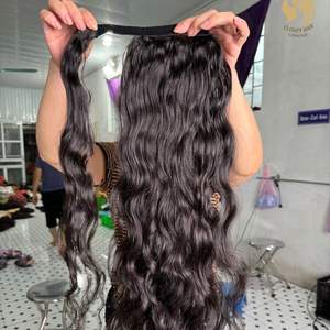 CDYHAIR 100% Cabello Humano, Extensiones de Cabello Natural Remy de Vietnam, Cola de Caballo con Ondas Naturales, Doble Peso - Product Image 1