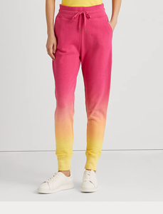 Women Gradient Color <b>Velour</b> <b>Tracksuit</b> Set Hooded Sweatshirt Full Length Pants Casual Loose Fit Dip Dye Style Winter Wear - Product Image 5