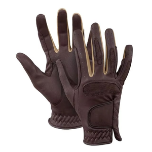 Guantes de Piel de Cabra para Montar a Caballo y Ciclismo, Medios Dedos, Elásticos, Unisex, Invierno, Cierre de Hebilla Personalizado - Product Image 3