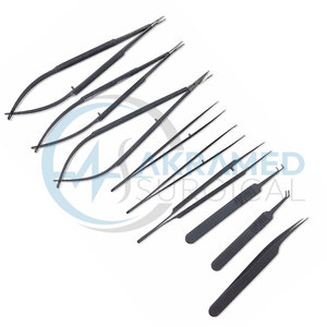 Juego de Instrumentos Microquirúrgicos Básicos con Recubrimiento Negro, Kit de Microcirugía de Acero Inoxidable, Herramientas Quirúrgicas de Precisión con Certificación CE - Product Image 2