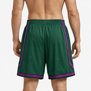 Shorts de basketball pour hommes 100% polyester, maille respirante, séchage rapide, légers, taille haute, pour entraînement sportif, gym, course à pied, taille élastique - Product Image 2