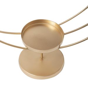 Premium Moon Shaped Golden Candle Holder Stand Metal <b>Tealight</b> and Hurricane Candle Stand for Table Centerpiece - Product Image 5