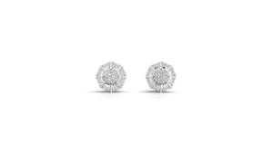 Pendientes Aarinya Stella con Diamantes de Laboratorio, Diseño Octagonal Geométrico con Halo, Diamantes Cultivados en Laboratorio, Oro de 18K, Estilo Art Deco - Product Image 2