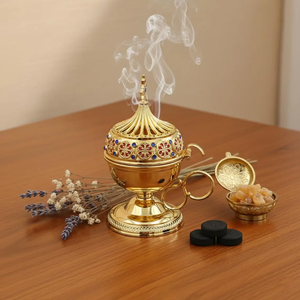Quemador de Incienso Compacto de Latón, Tradicional, Ecológico, Religioso, Espiritual, para Meditación, Oración, Decoración del Hogar, Quemador de Latón de Alta Calidad - Product Image 1